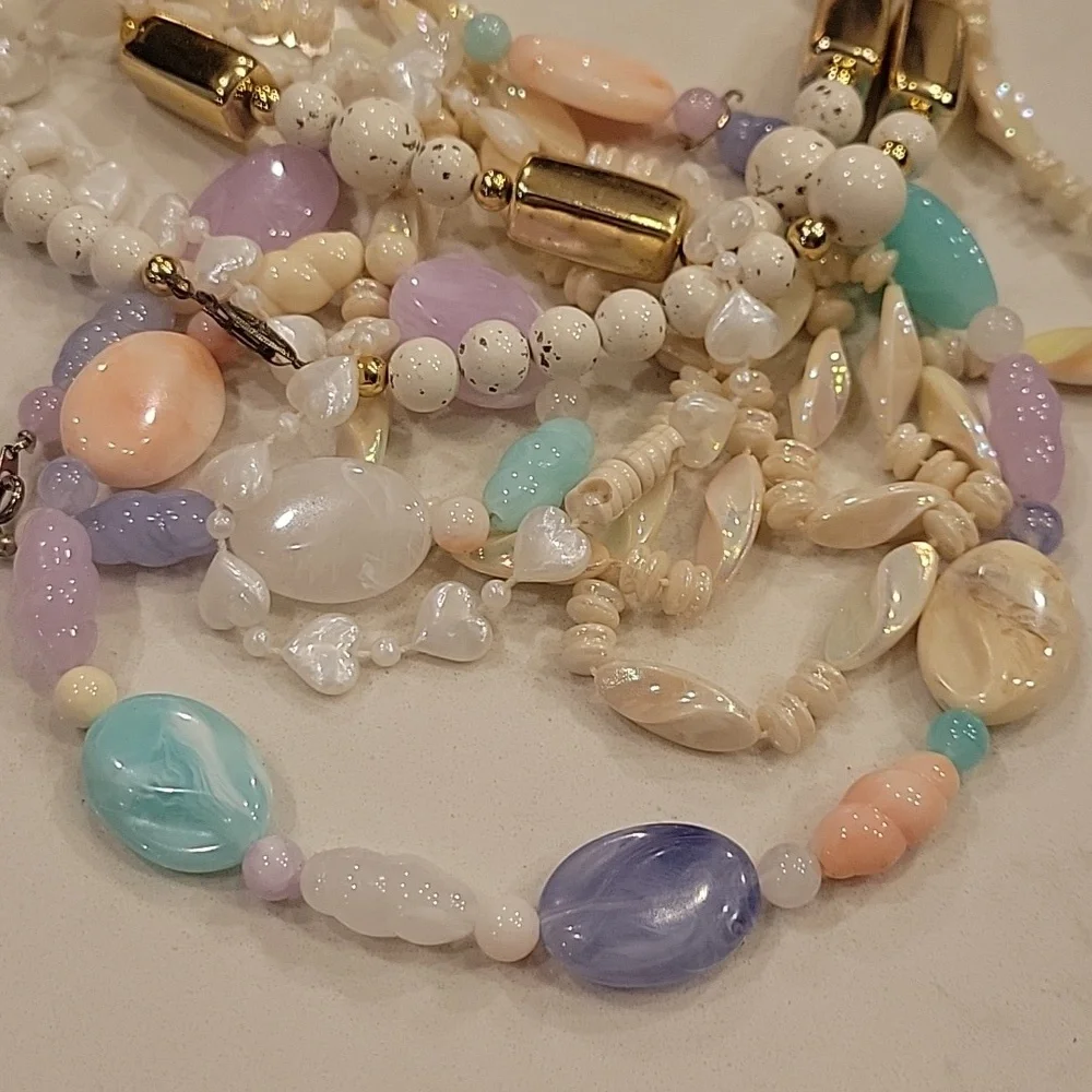 Vintage Multicolor Beaded Necklace Set
